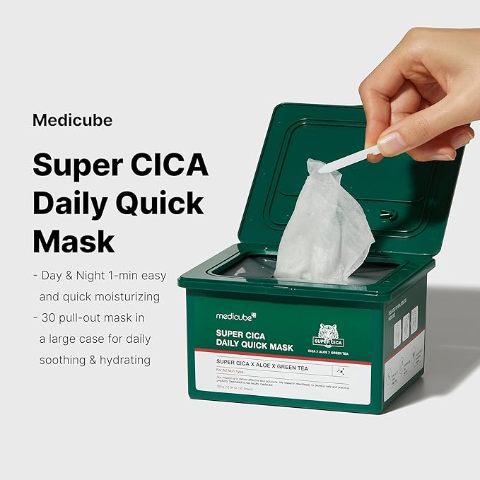 MEDICUBE super cica daily quick mask with super cica, aloe vera and green tea 350g