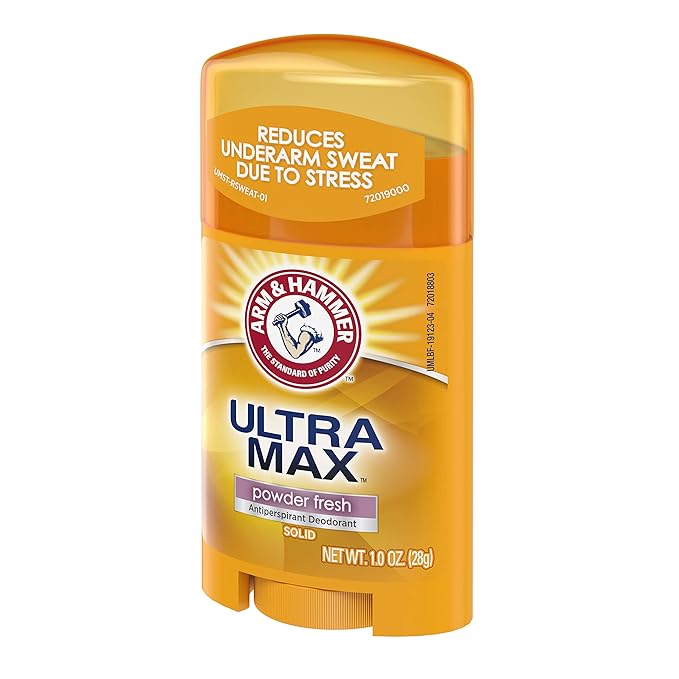 Arm & Hammer Ultra Max Antiperspirant Deodorant, Powder Fresh, Solid, 73g
