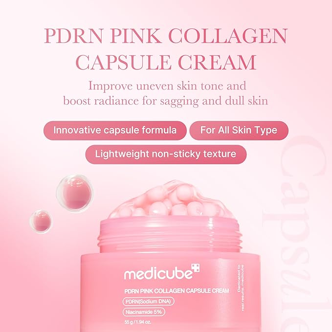 Medicube PDRN Pink Collagen Capsule Cream, Face Moisturizer 55G