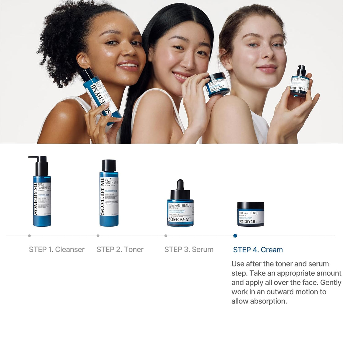 SOME BY MI Beta Panthenol Daily Set (Cleanser+Toner+Cream)