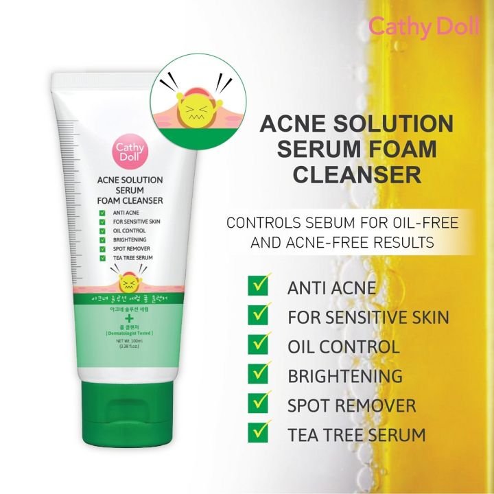 Cathy Doll Acne Solution Serum Foam Cleanser - 100ml
