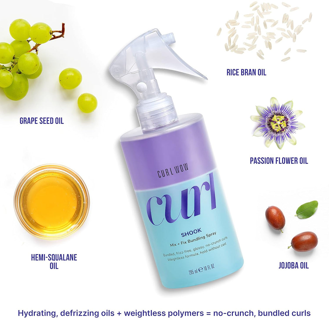 COLOR WOW Curl Wow Shook Mix + Fix Bundling Spray – Shake-to-activate spray combines powerful hydrators + crunch-free polymers for perfectly defined, glossy, frizz-free curls 295 ml