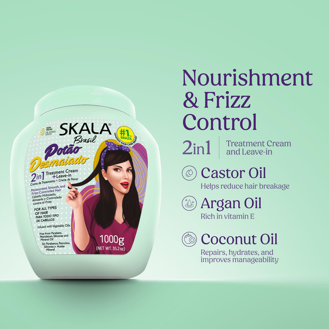 Skala Super Smooth Pot Patao Desmaiado 2 in 1 Treatment Cream & Leave-in 1000g