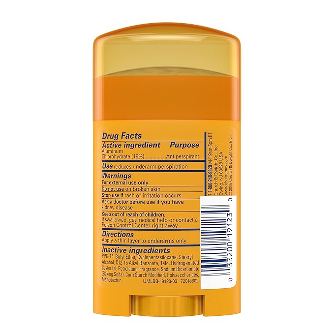 Arm & Hammer Ultra Max Antiperspirant Deodorant, Powder Fresh, Solid, 73g