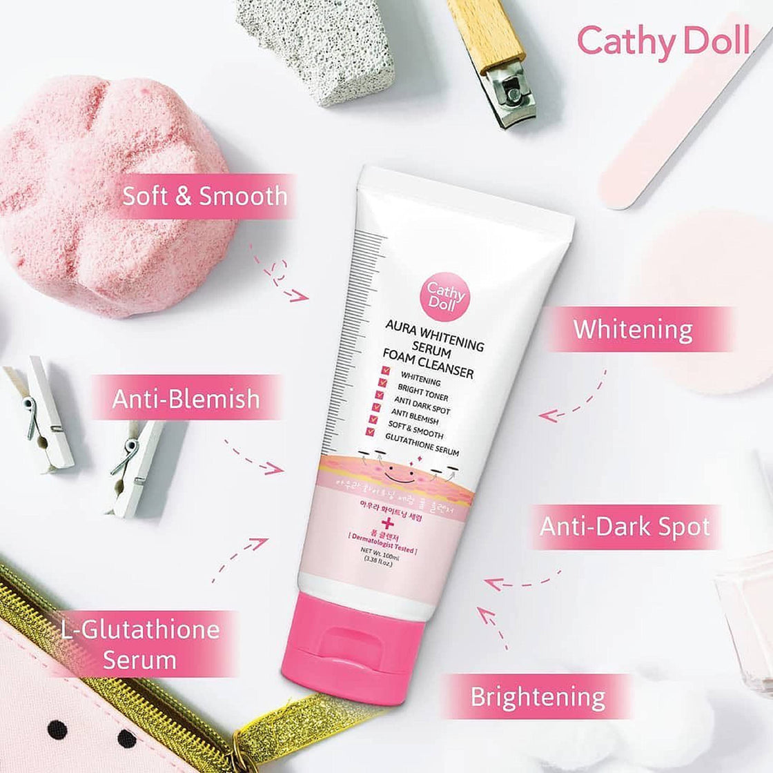 Cathy Doll Aura Whitening Serum Foam Cleanser- 100ml