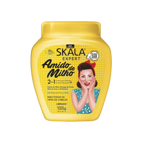 Skala brasil amido de milho 2in1 hair treatment and leave in cream-1000g