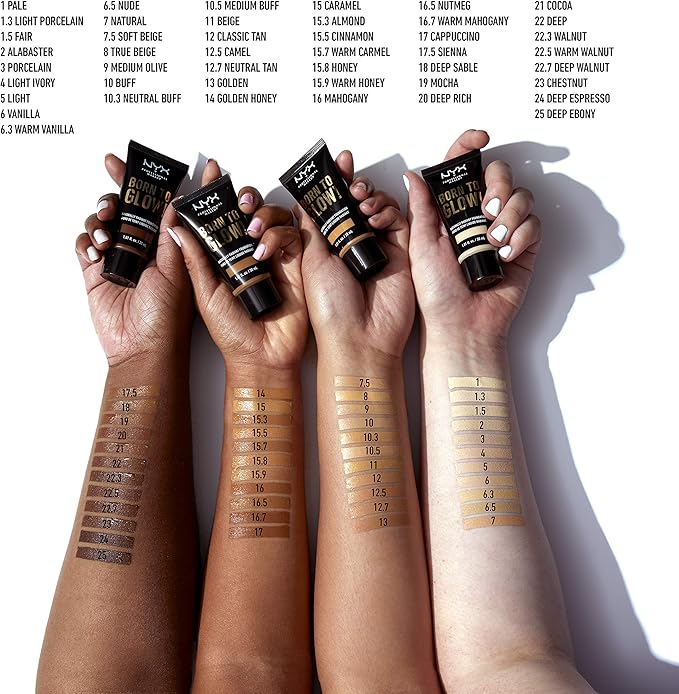 Nyx Born To Glow! Naturally Radiant Foundation-Natural 30ml