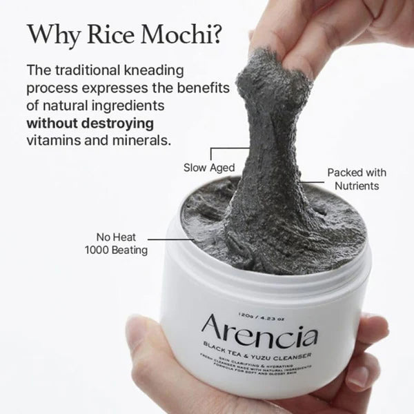 Arencia Black Tea and Yuzu Rice mochi cleanser 120g