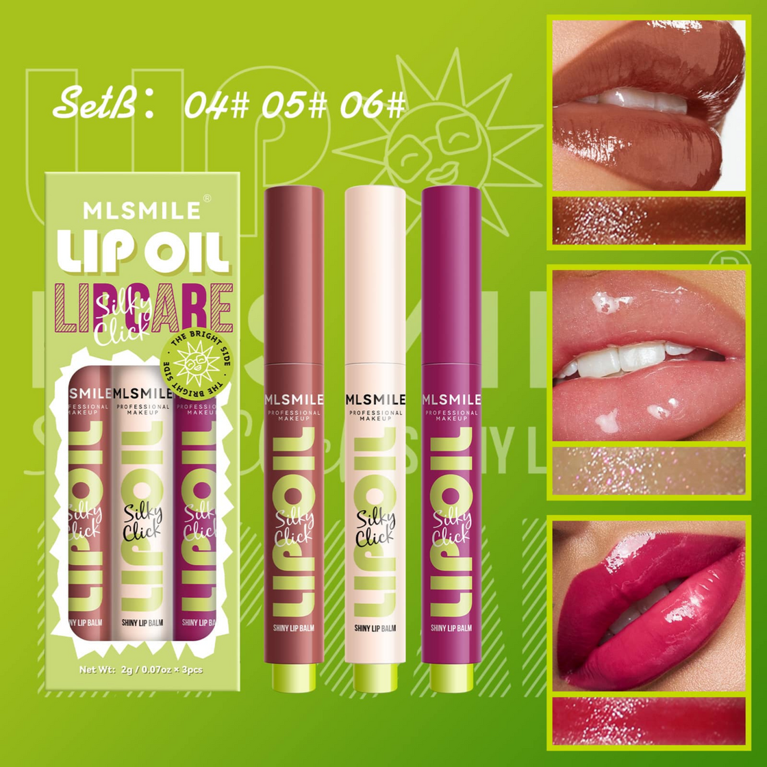 ML Smile Lip Oil Silcky Click set 2g