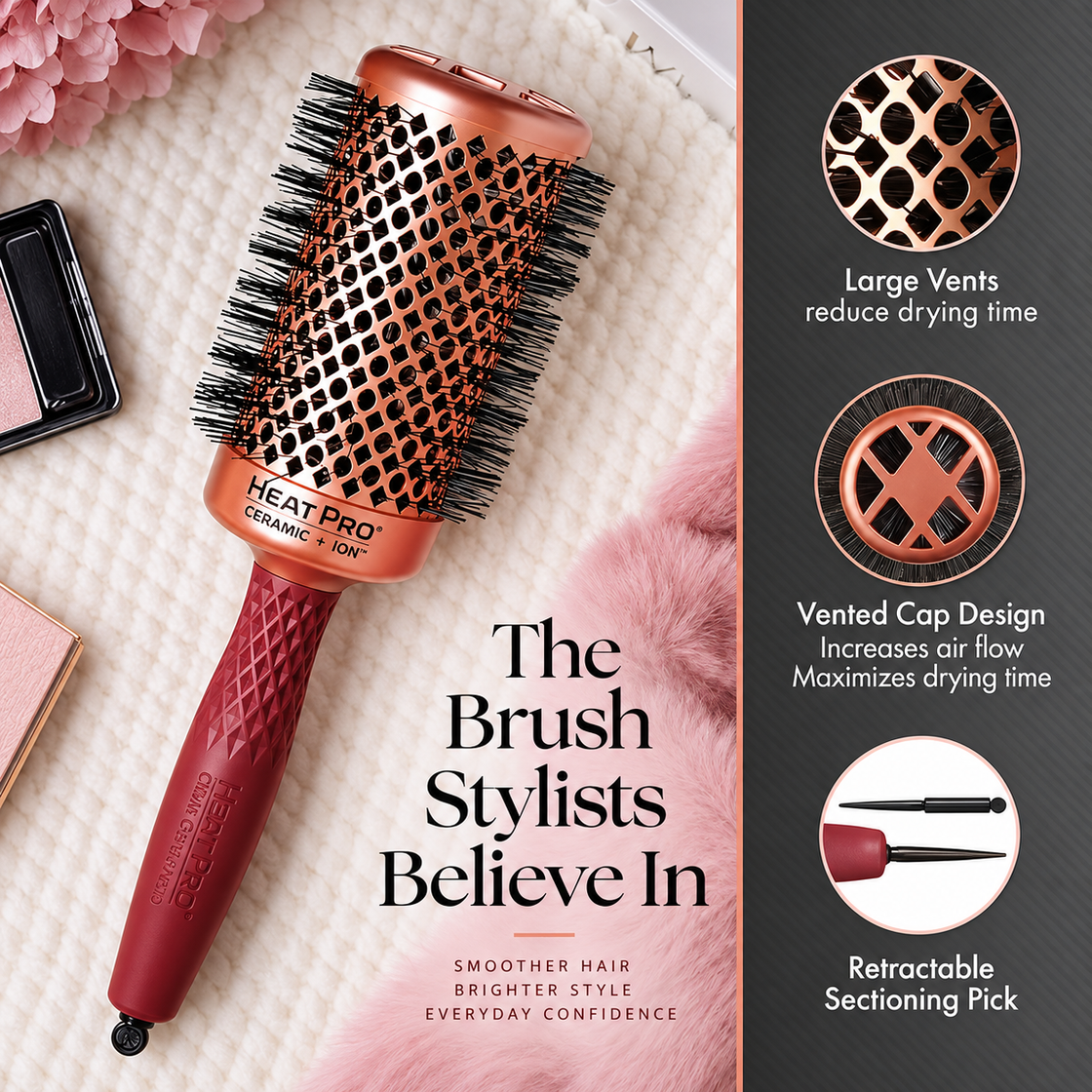 Olivia Garden HeatPro Thermal Round Brush HP-52 – 52mm (2 1/8")