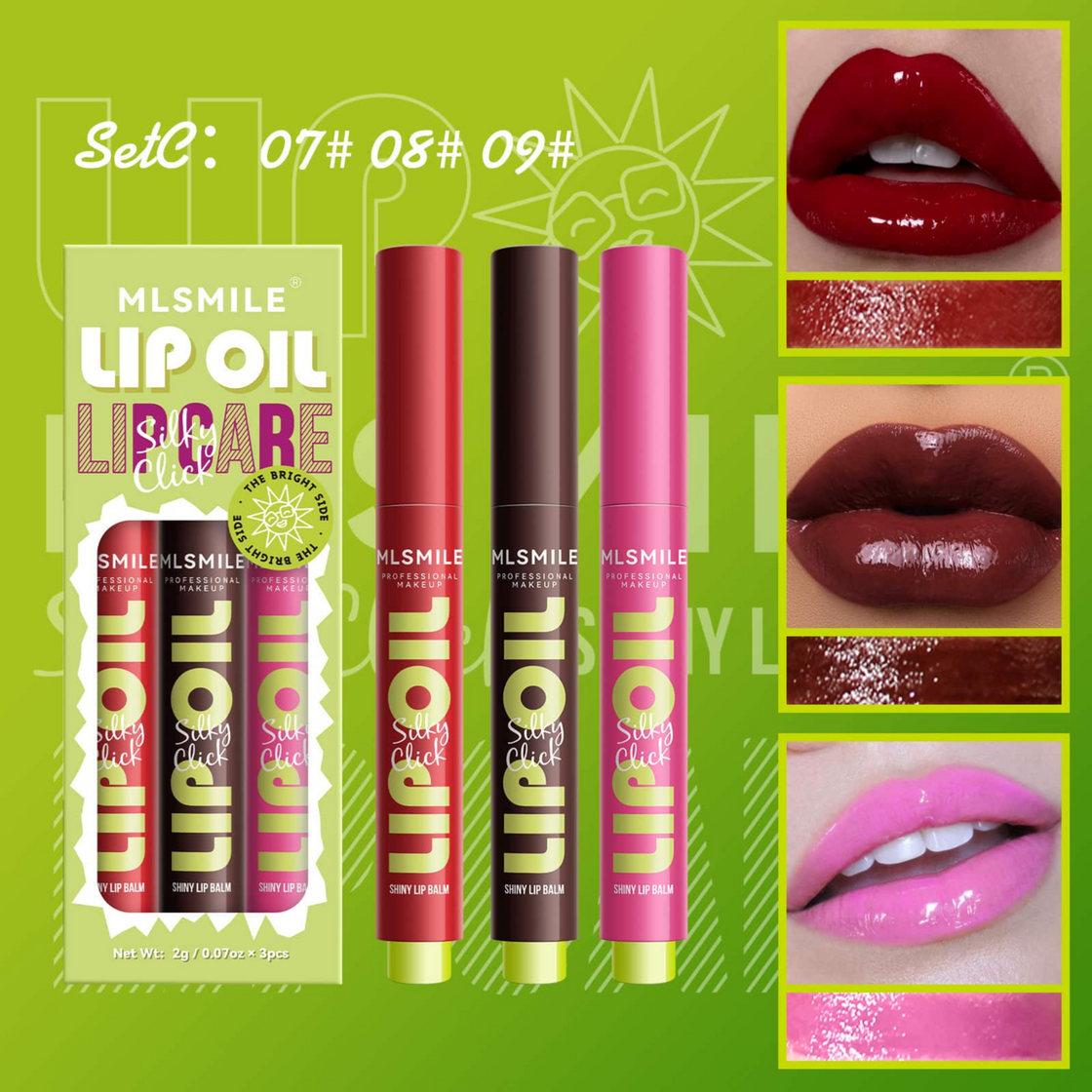 ML Smile Lip Oil Silcky Click set 2g
