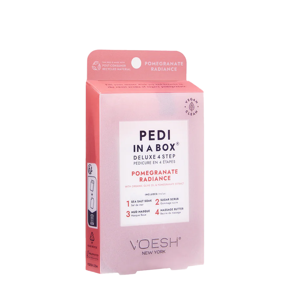 VOESH Pedi In A Box Deluxe 4 Step Pedicure-Pomegrante Radiance 