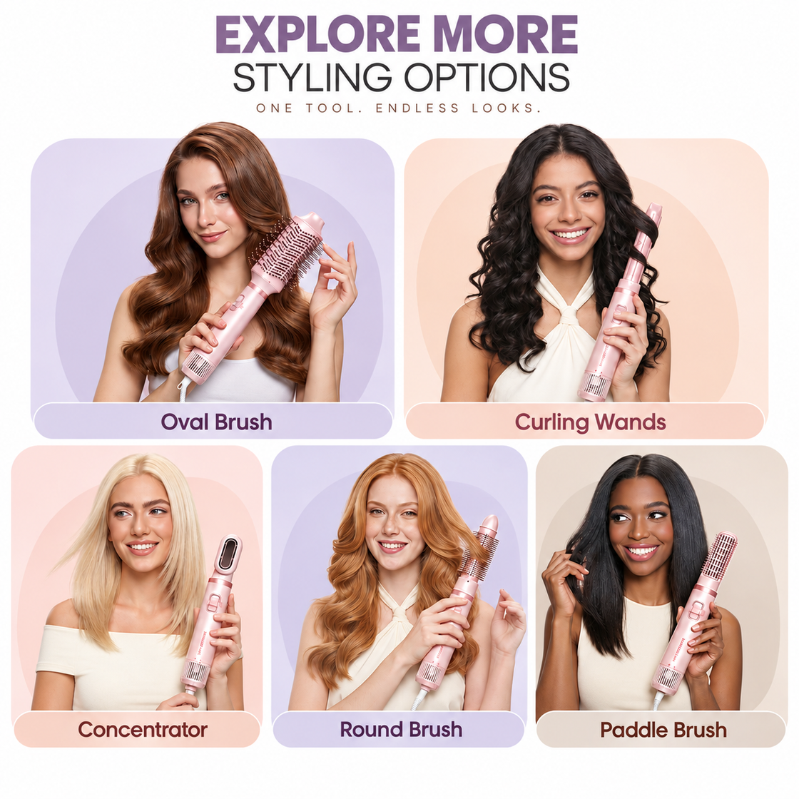 Sheglam Hair It Curl Curling Wand Set 5 in 1 Multi-Styler