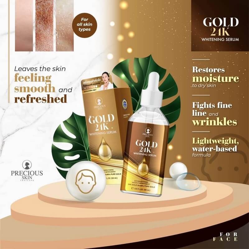precious skin gold 24k whitening serum 50ml