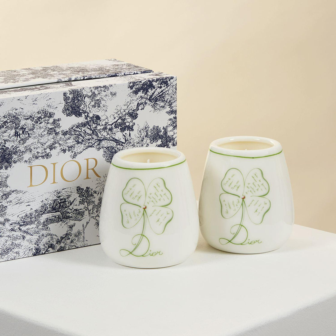 DIOR Lily of the Valley Four-Leaf Clover Jade Ceramic Scented Candle Set