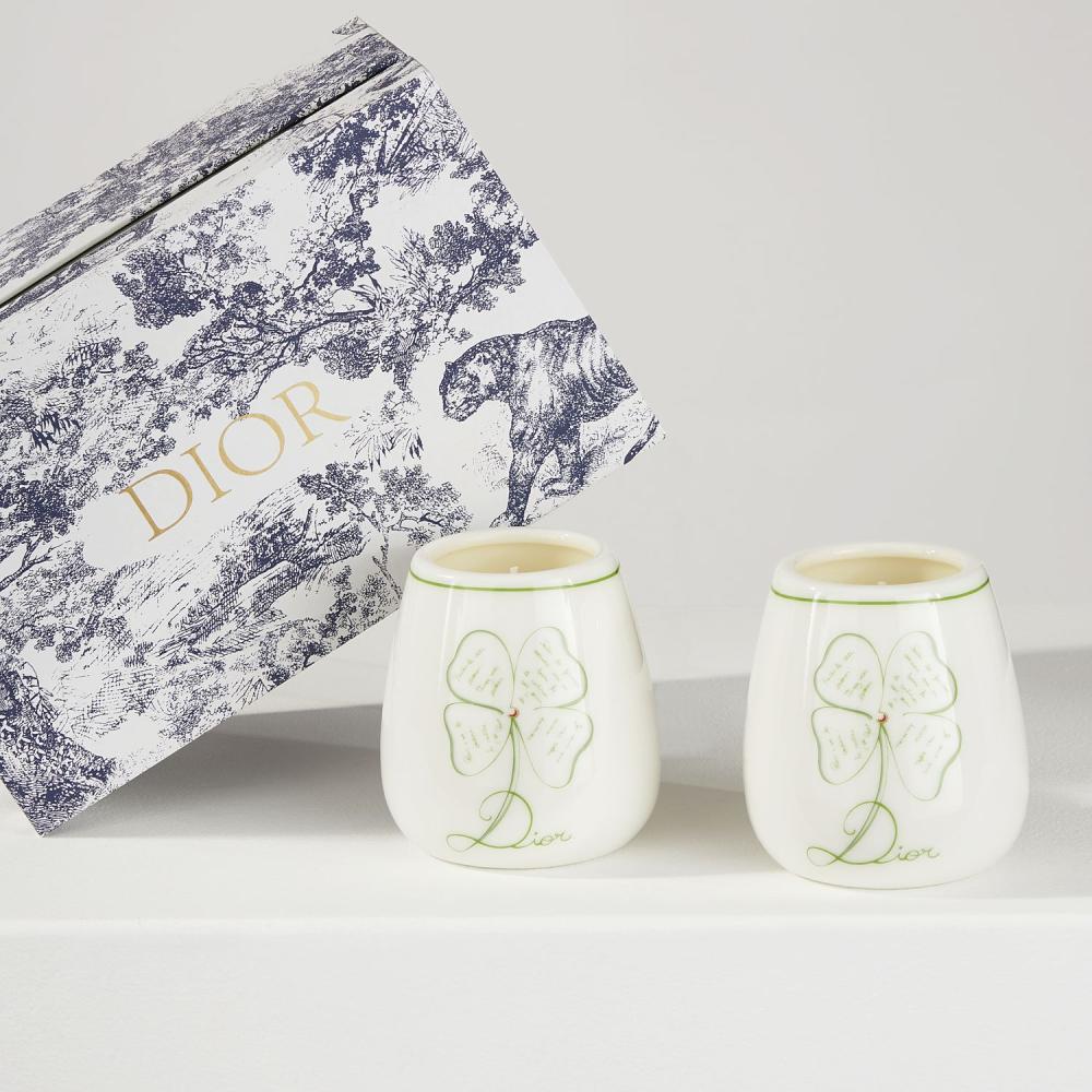 DIOR Lily of the Valley Four-Leaf Clover Jade Ceramic Scented Candle Set