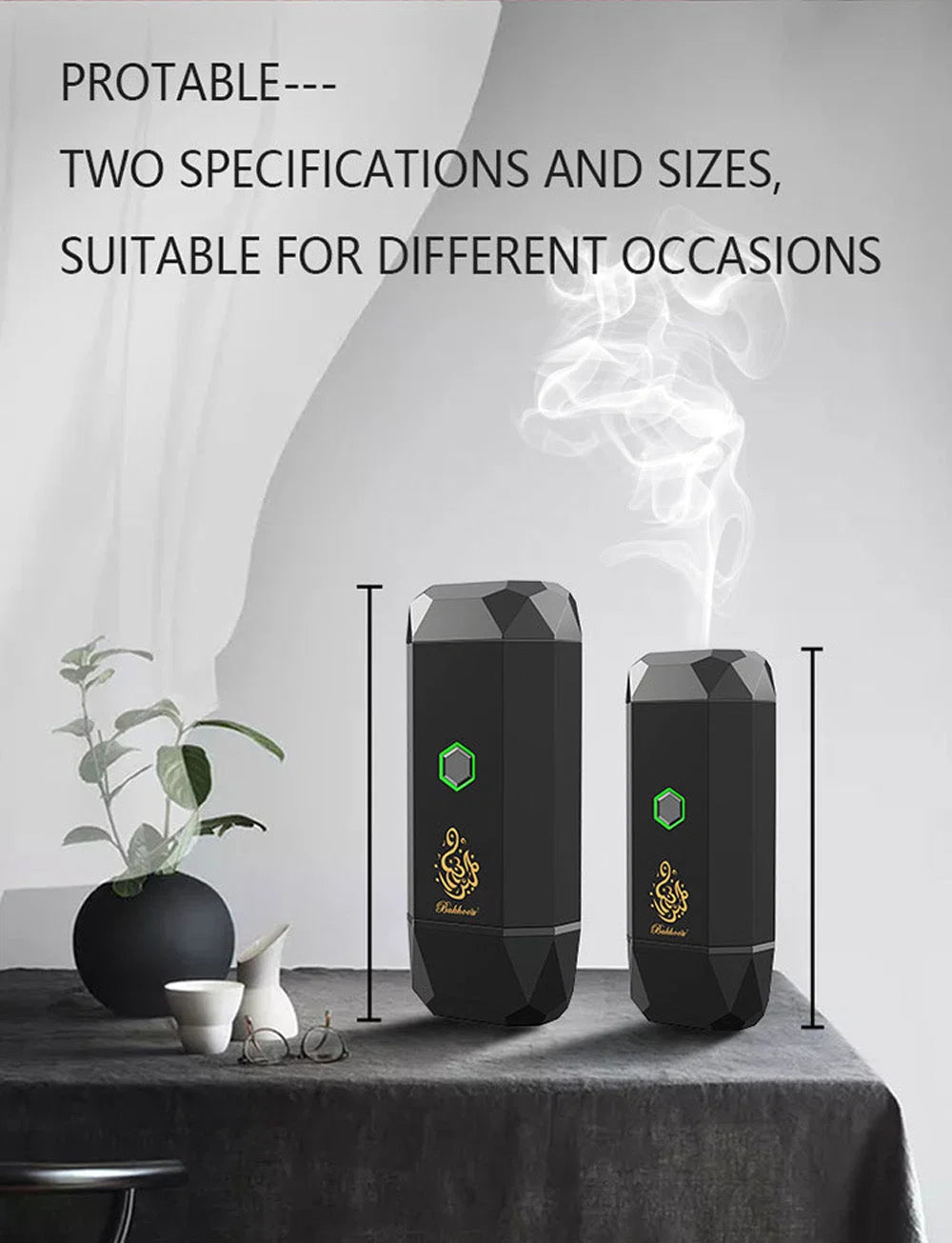 Portable Bakhoor Burner Diamond Shape Black Color Mini