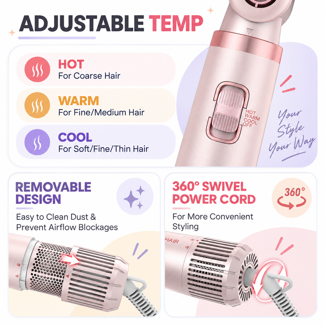 Sheglam Hair It Curl Curling Wand Set 5 in 1 Multi-Styler