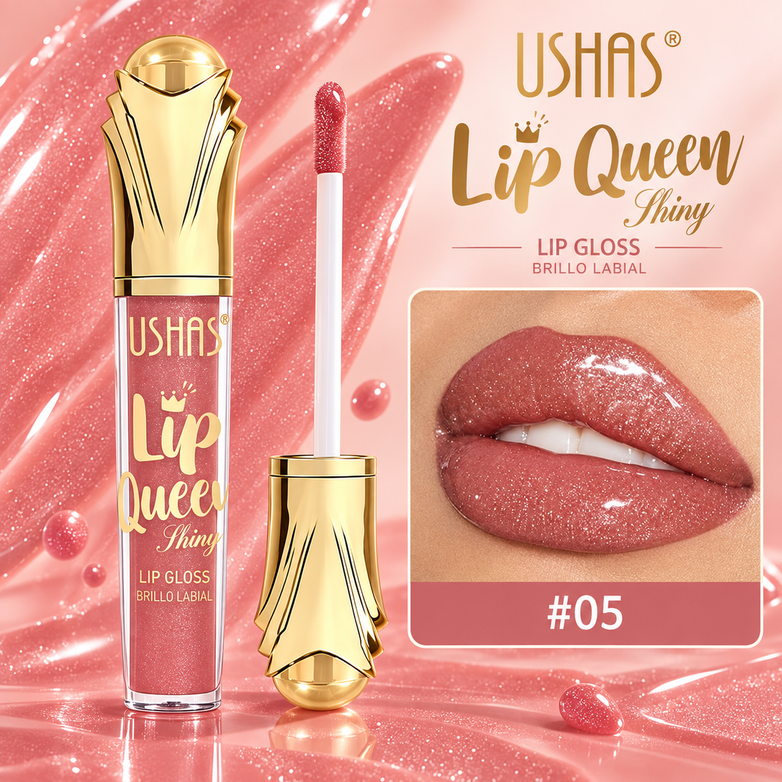 Ushas Lip Queen Shiny Lip Gloss – Shade 05