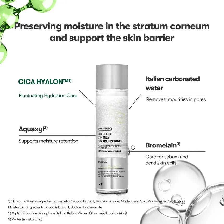 VT COSMETICS REEDLE SHOT SYNERGY SPARKLING TONER 150ML