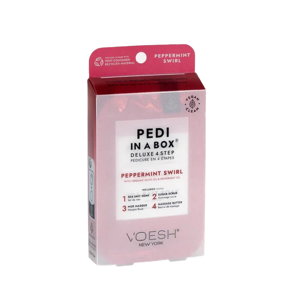 VOESH Pedi In A Box Deluxe 4 Step Pedicure-Peppermint Swirl 