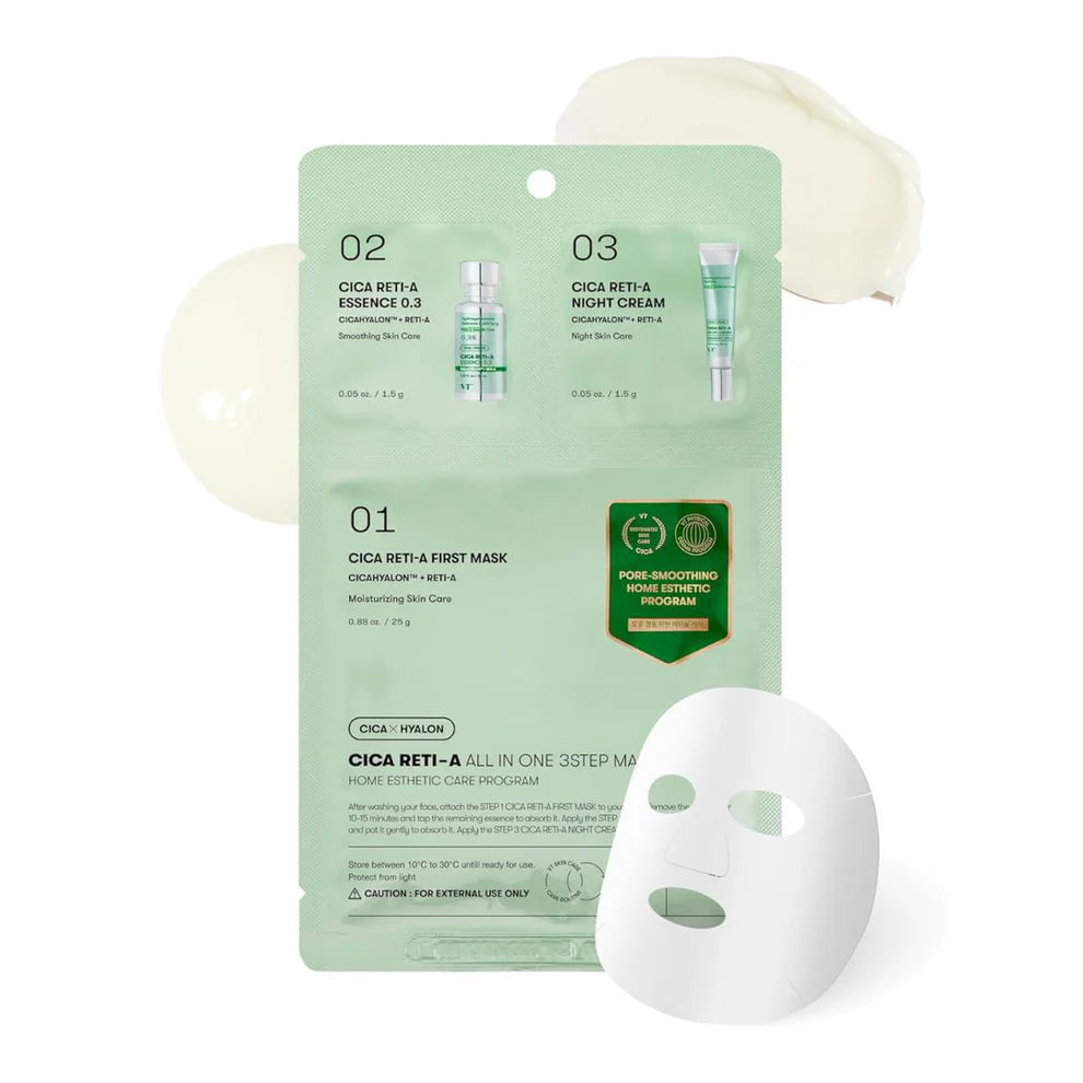 VT COSMETICS Cica Reti-A All-In-One 3-Step Sheet Mask