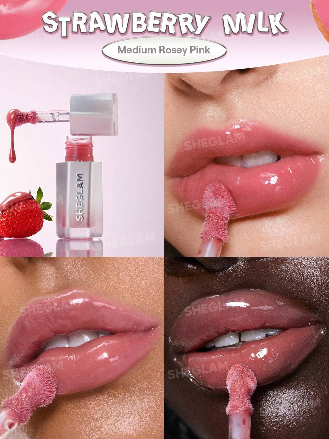 sheglam 12h long wearning glass lock air gloss 555 sepia kiss  3.4ml