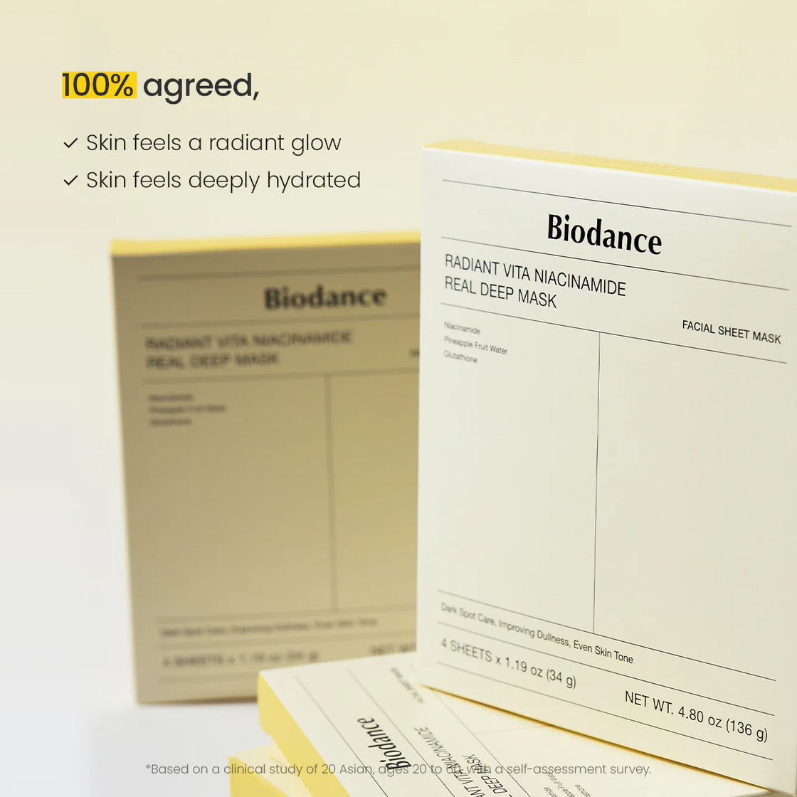 Biodance Radiant Vita Niacinamide Real Deep Mask (4sheets)136 g
