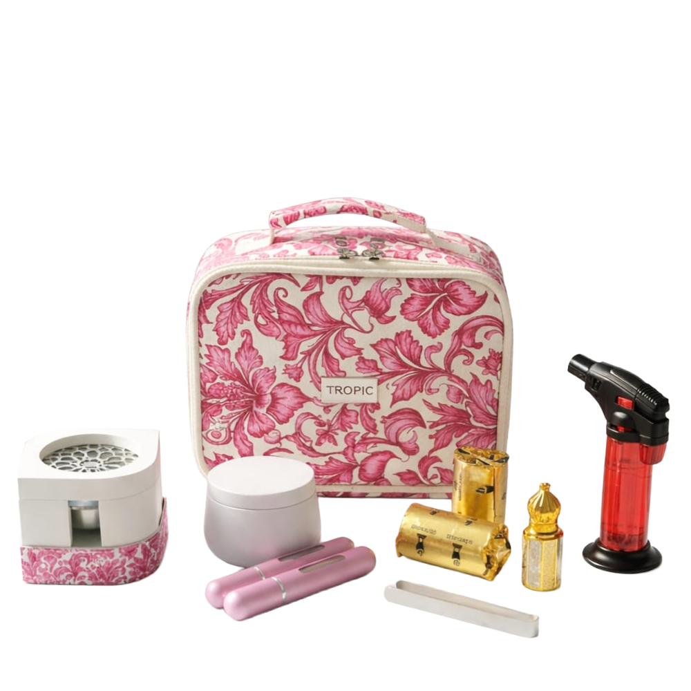 A complete Incense  kit bag - Versace Pink