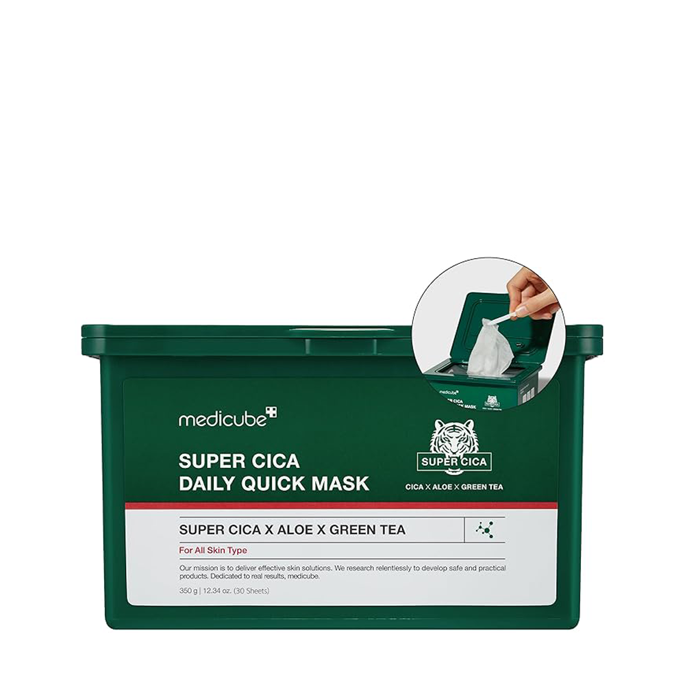 MEDICUBE super cica daily quick mask with super cica, aloe vera and green tea 350g