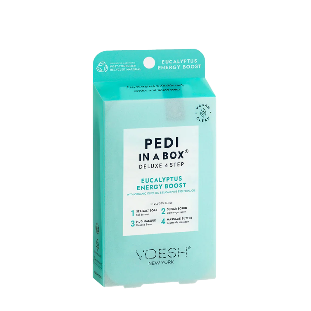 VOESH Pedi In A Box Deluxe 4 Step Pedicure-Eucalyptus Energy Boost 