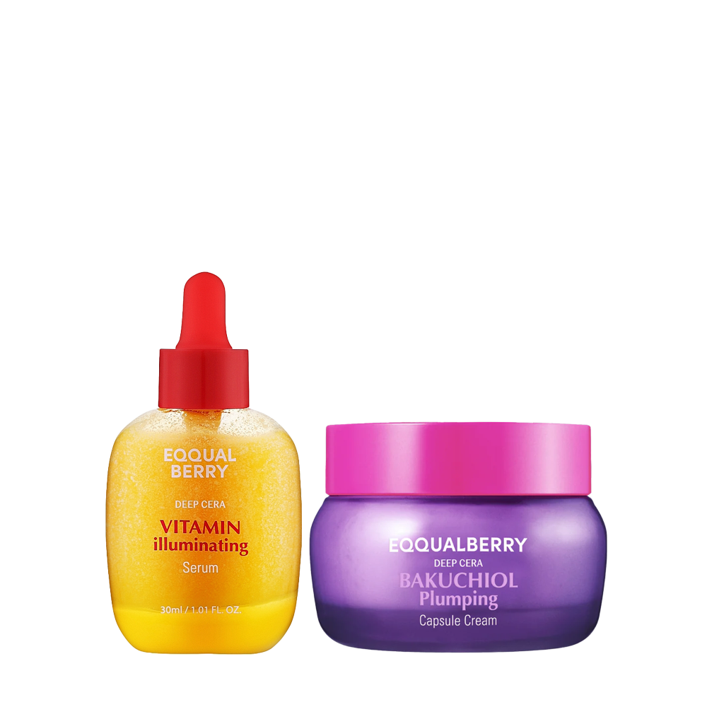 EQQUALBERRY Vitamin Illuminating Serum & Bakuchiol Cream Set