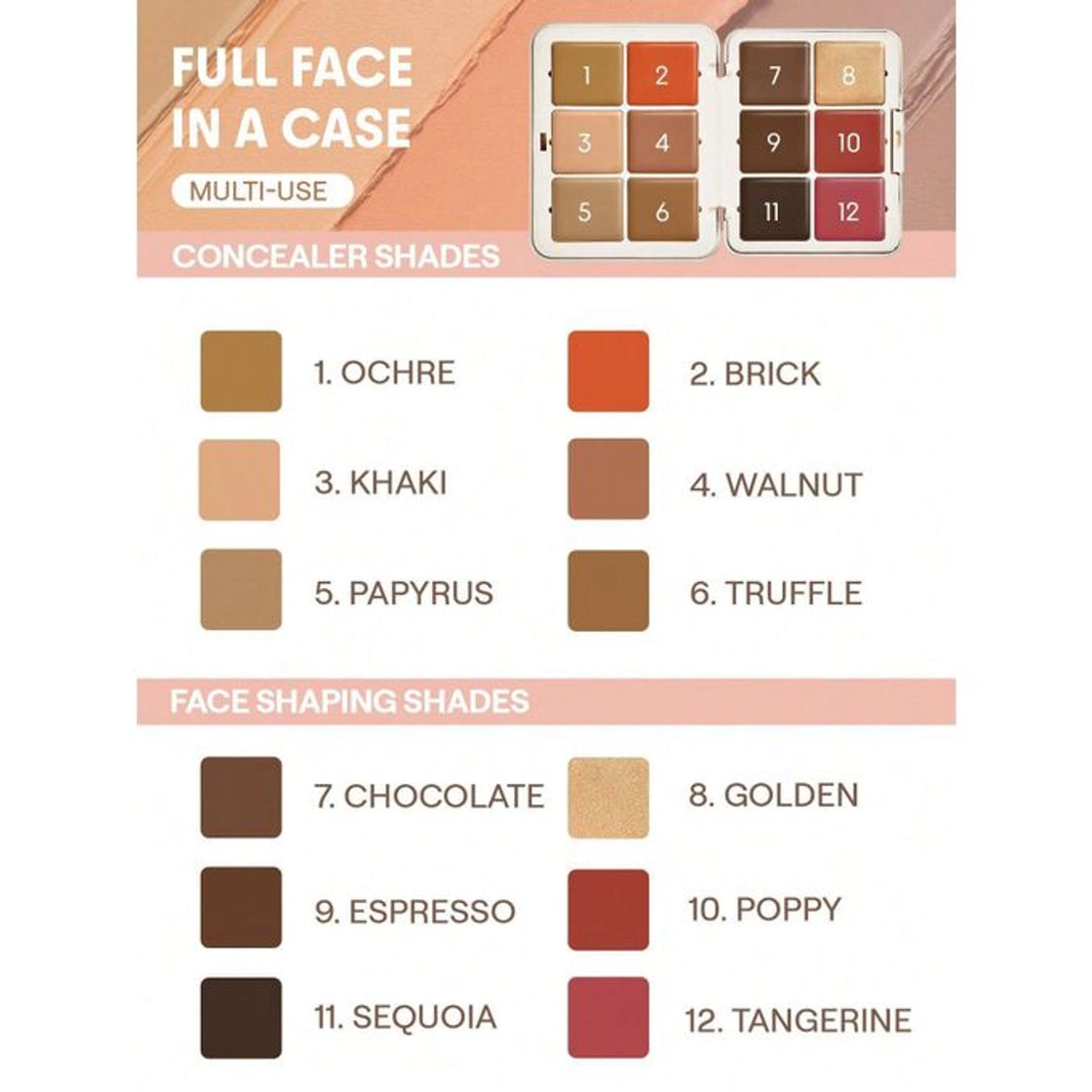Sheglam All About That Face Multi-Purpose Face Palette - Mocha Sculpt 36g