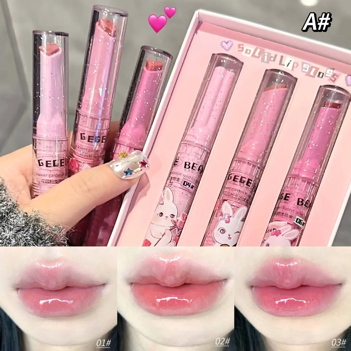 GEGE BEAR Flower Garden Rabbit Solid LIP Gloss Box