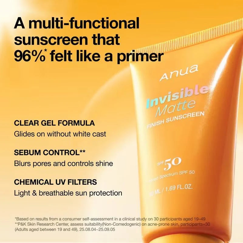Anua Invisible Matte Finish Sunscreen 50ml