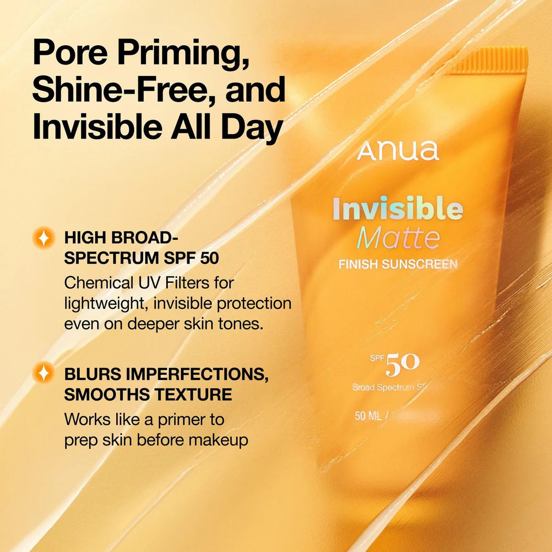 Anua Invisible Matte Finish Sunscreen 50ml