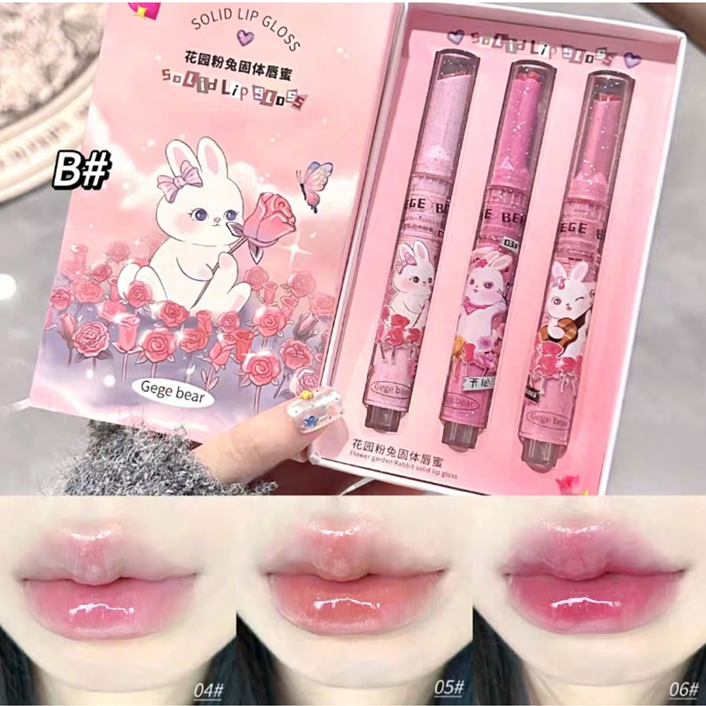 GEGE BEAR Flower Garden Rabbit Solid LIP Gloss Box