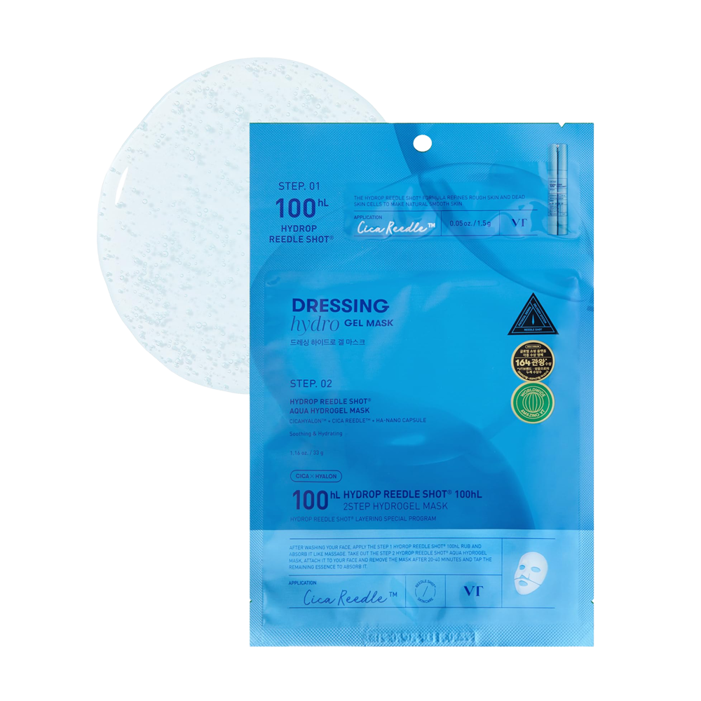 VT COSMETICS Hydrop Reedle Shot 100hl 2-Step Aqua Hydrogel Mask 34.5g