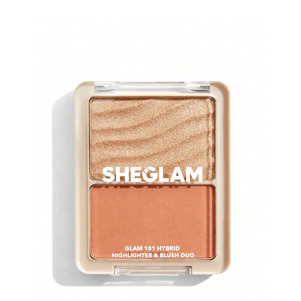 SHEGLAM Glam 101 Hybrid Highlighter & Blush Duo-St. Tropez Blush Highlighter Powder Palette