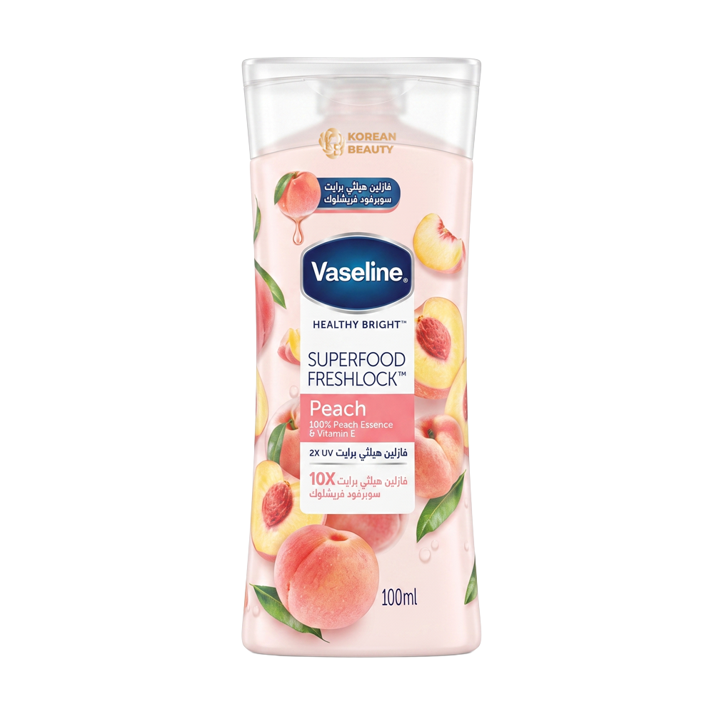 Vaseline Super Food Freshlock Peach Whitening Body Lotion Peach Scent 100ml