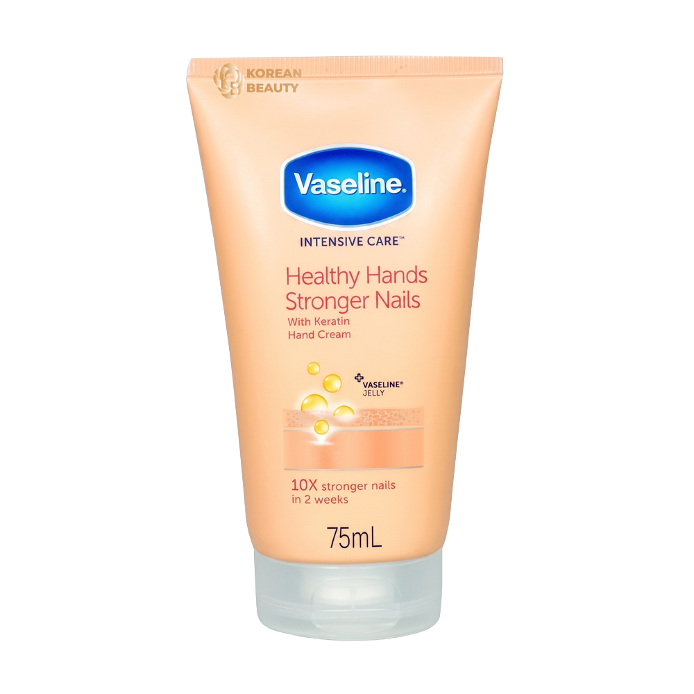 Vaseline Hand Cream for Very Dry Hands, Intensive Care Healthy Hands Stronger Nails Cream 75 ml