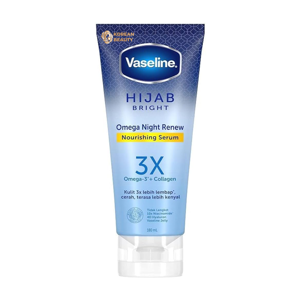 Vaseline Hijab Bright Omega Night Renew Nourishing Serum 180ml