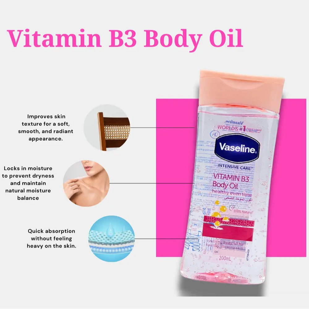 Vaseline Body Oil with Vitamin B3 200ml
