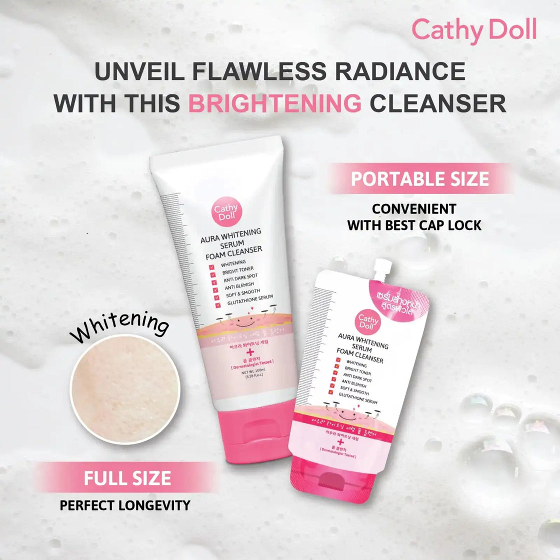 Cathy Doll Aura Whitening Serum Foam Cleanser- 100ml