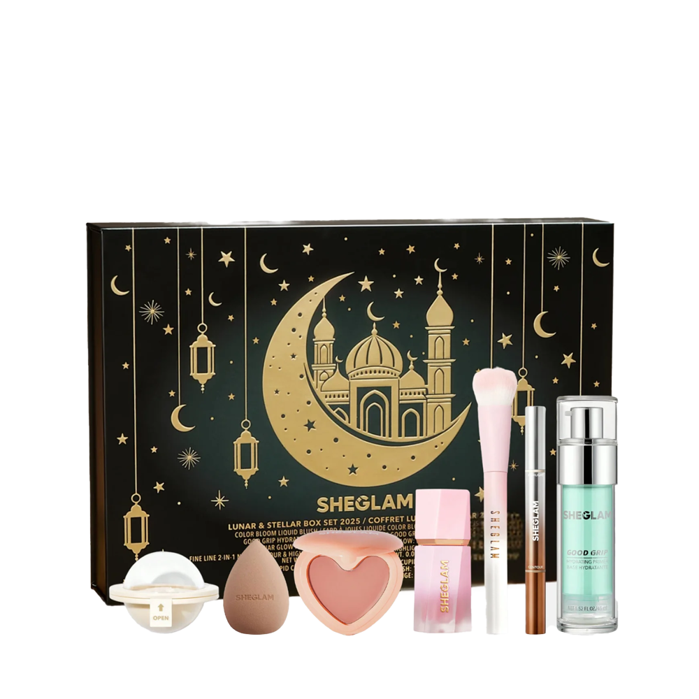 SHEGLAM Lunar & Stellar Box Set 2025 (blush, highlighter, contour, primer, makeup tools)