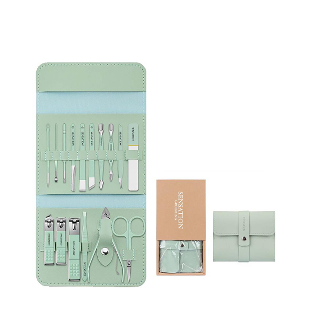 Sensation luxury Manicure Set Sea Foam 16Pcs