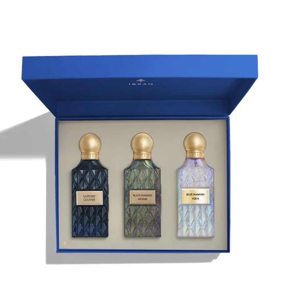 ibraq Ibrahim Al Qurashi Ibraq Diamond Blue Box Eau du Perfum 2-75ml*3pcs