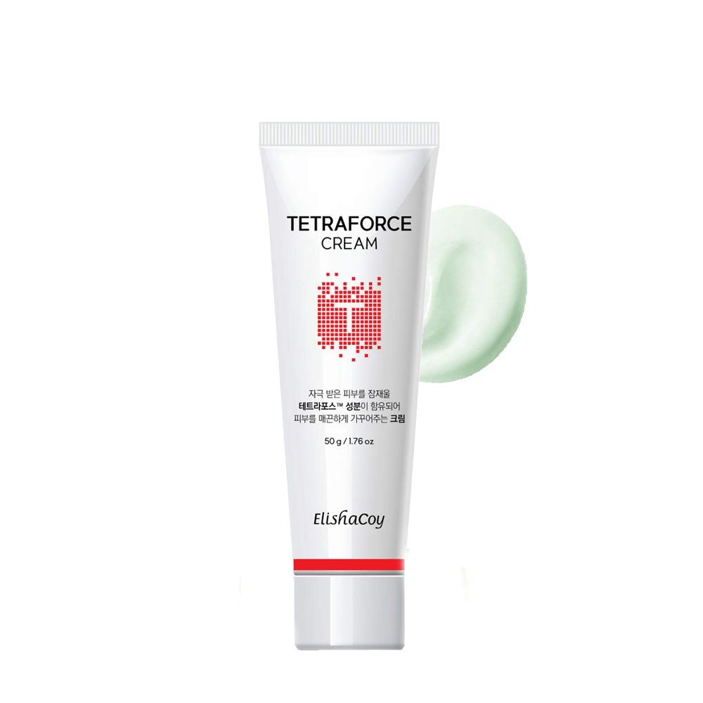 Elishacoy tetraforce Cream 50g - Tea tree and centella asiatica Contained Skin Calming Facial Cream, Hyaluronic Acid Deep Moisturizing Care, Sebum Control & Pore Care for Oily Acne Prone Skin