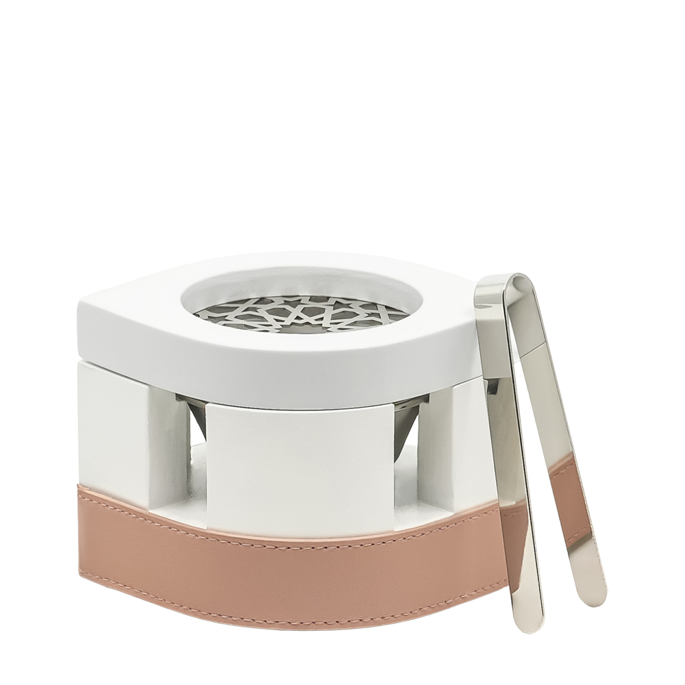Travel Incense Burner - White With Pink Strap