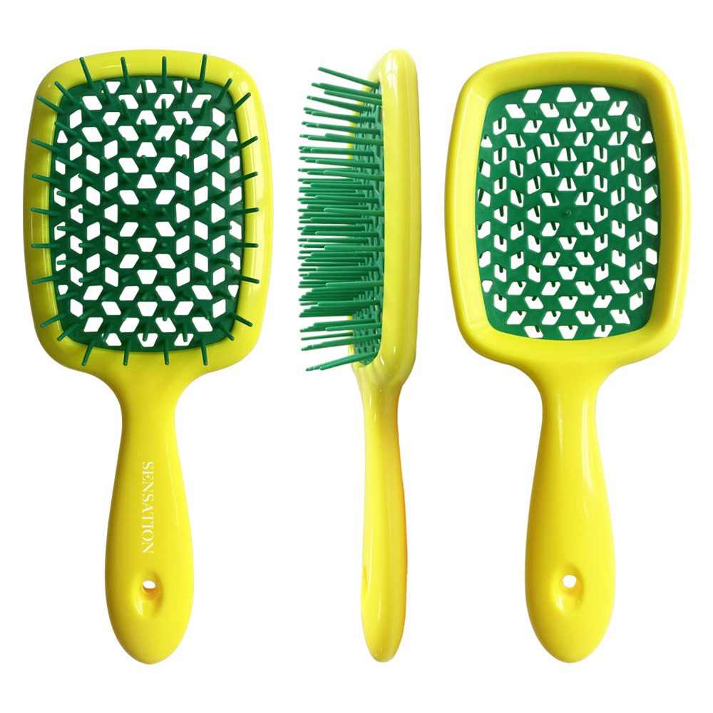 Sensation Super Magic Hair Brush - Yellow & Green